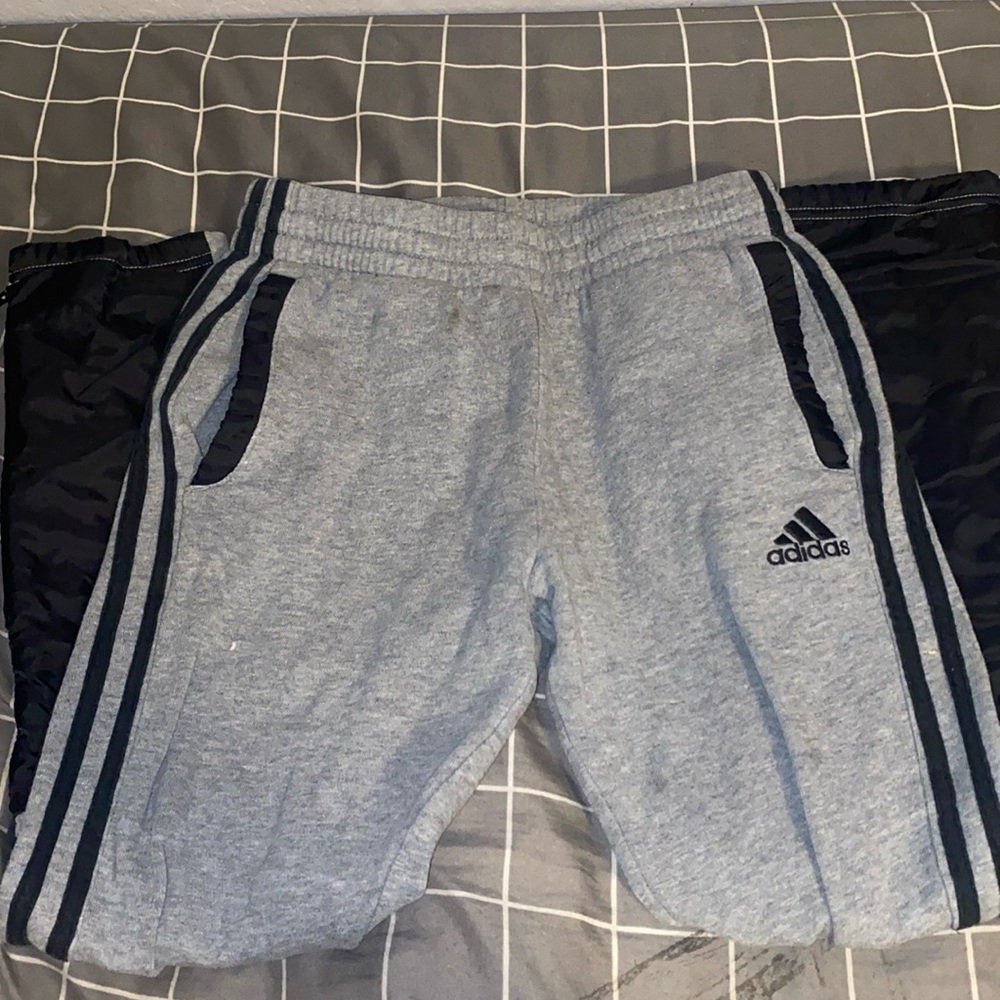 these are still in good condition, the material is fleece, and has been used.